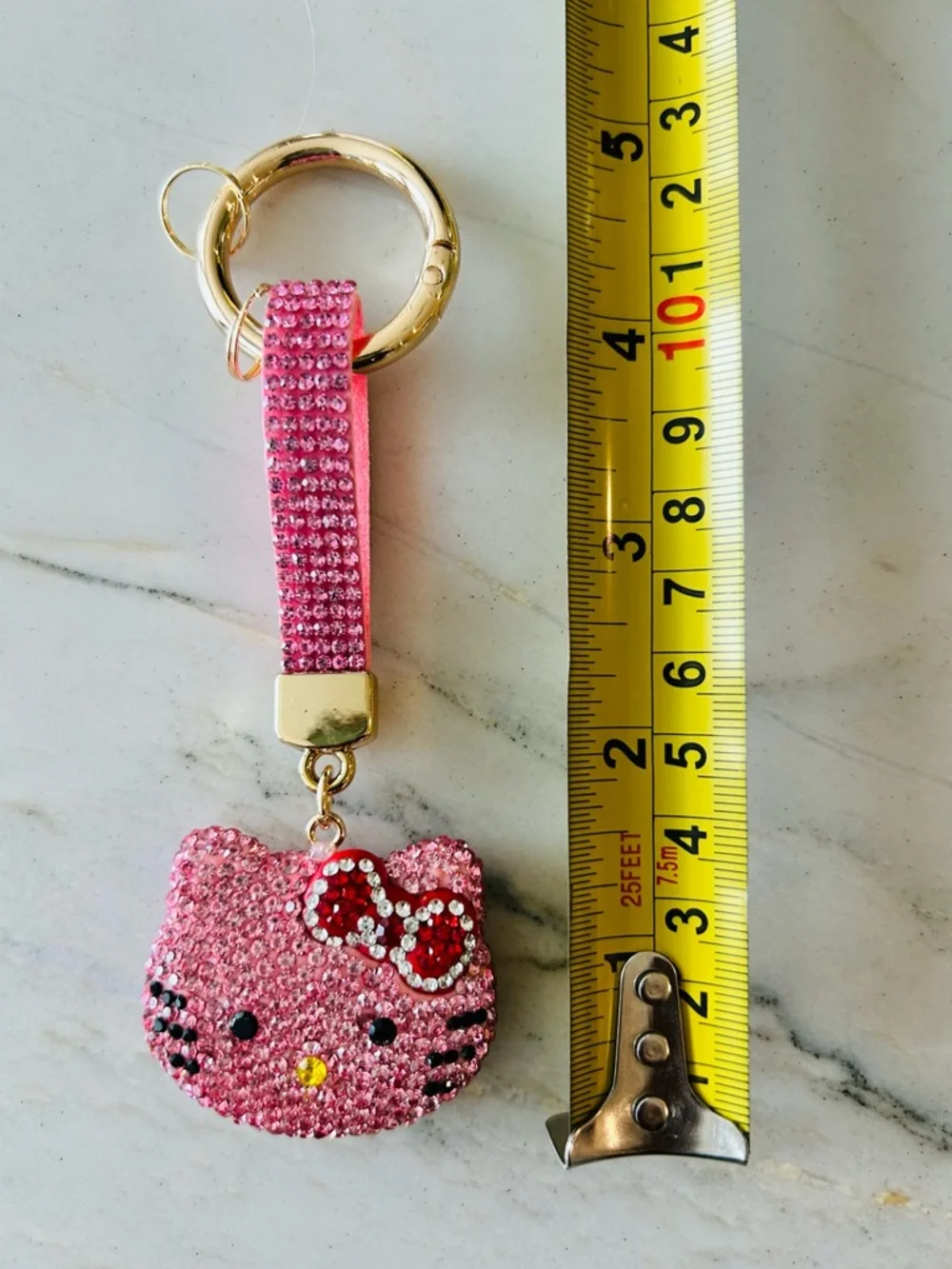 Pink‎ Rhinestone Hello Kitty Keychain Charm 🎀✨